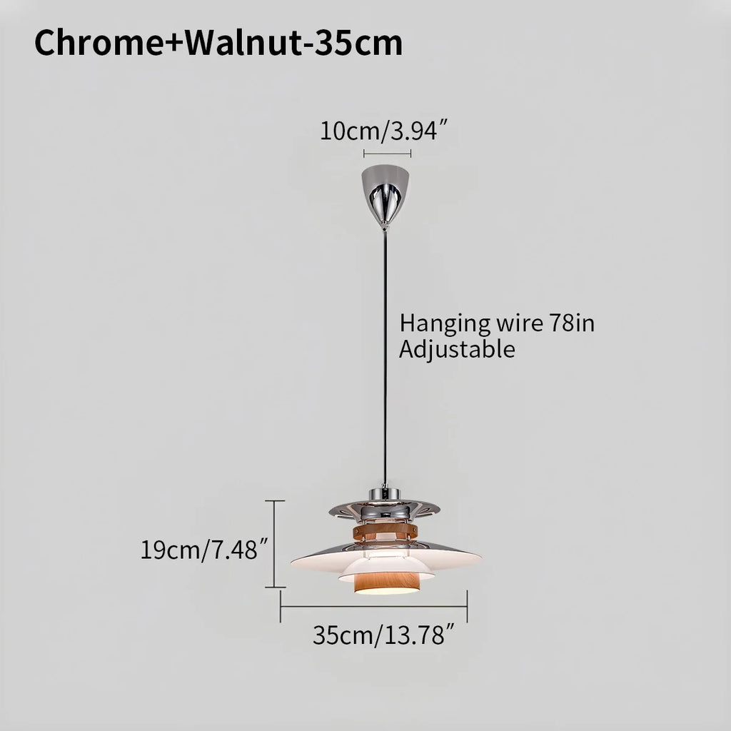 UFO Pendant Light | Adjustable Height, Durable Metal & Wood Design for Kitchen and Dining Areas