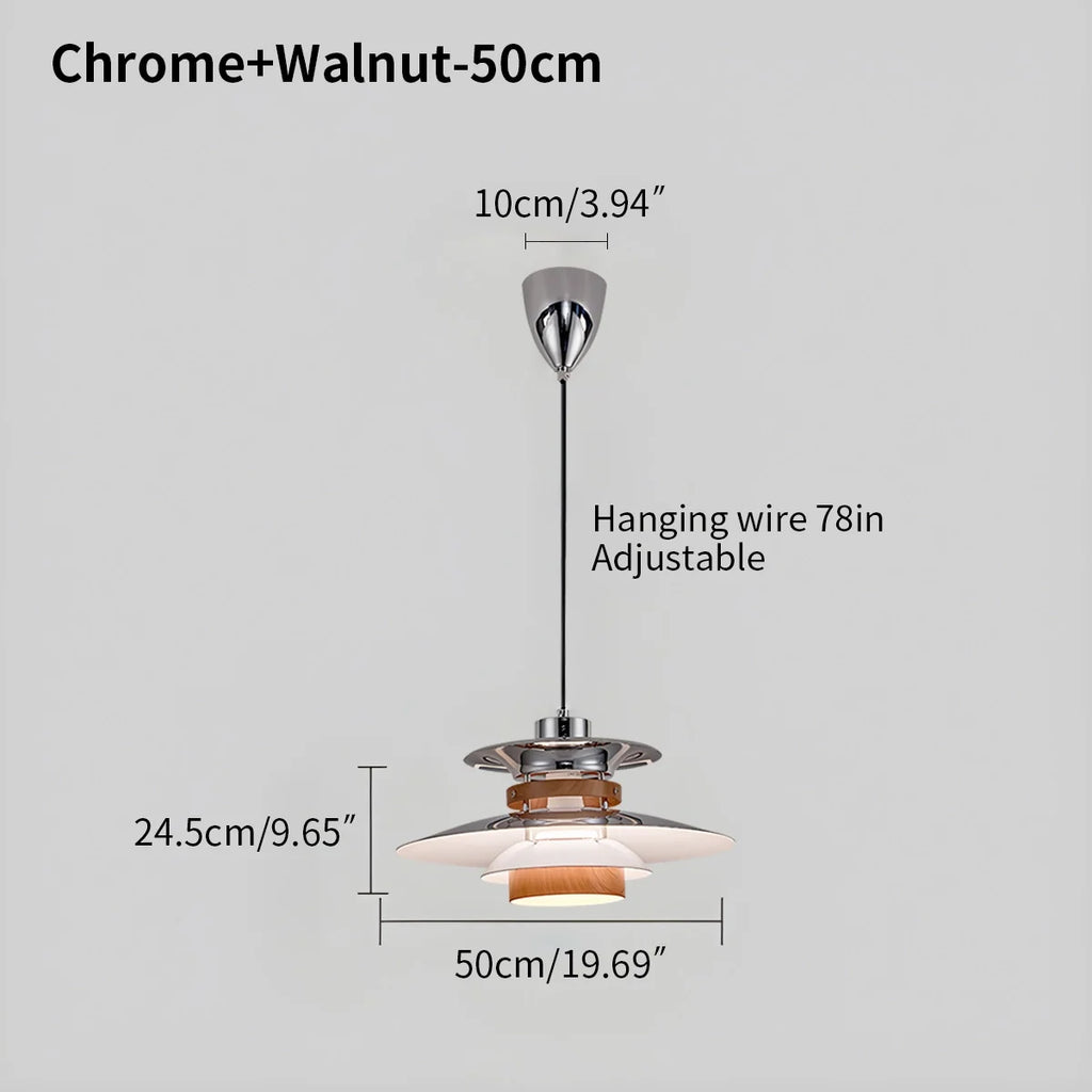 UFO Pendant Light | Adjustable Height, Durable Metal & Wood Design for Kitchen and Dining Areas