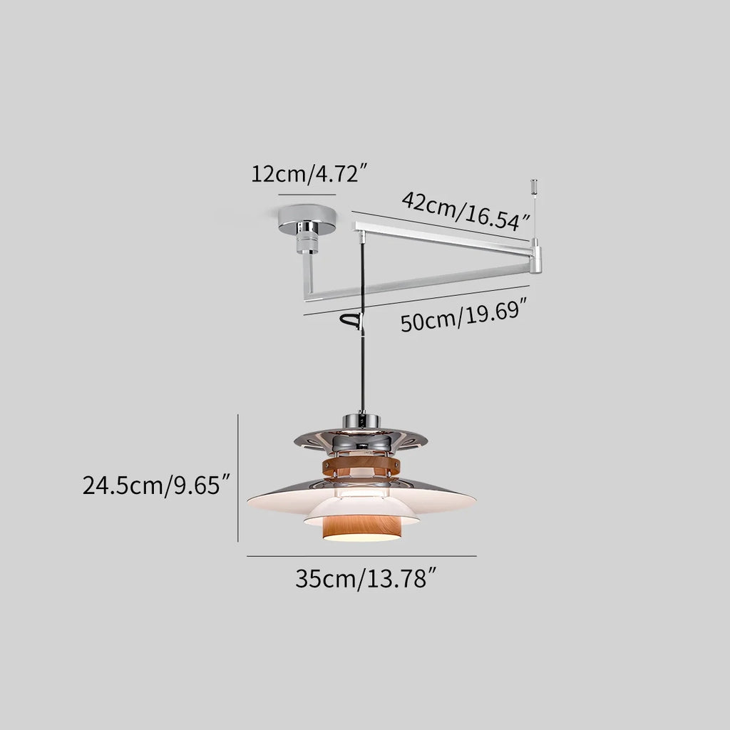 UFO Pendant Light | Adjustable Height, Durable Metal & Wood Design for Kitchen and Dining Areas