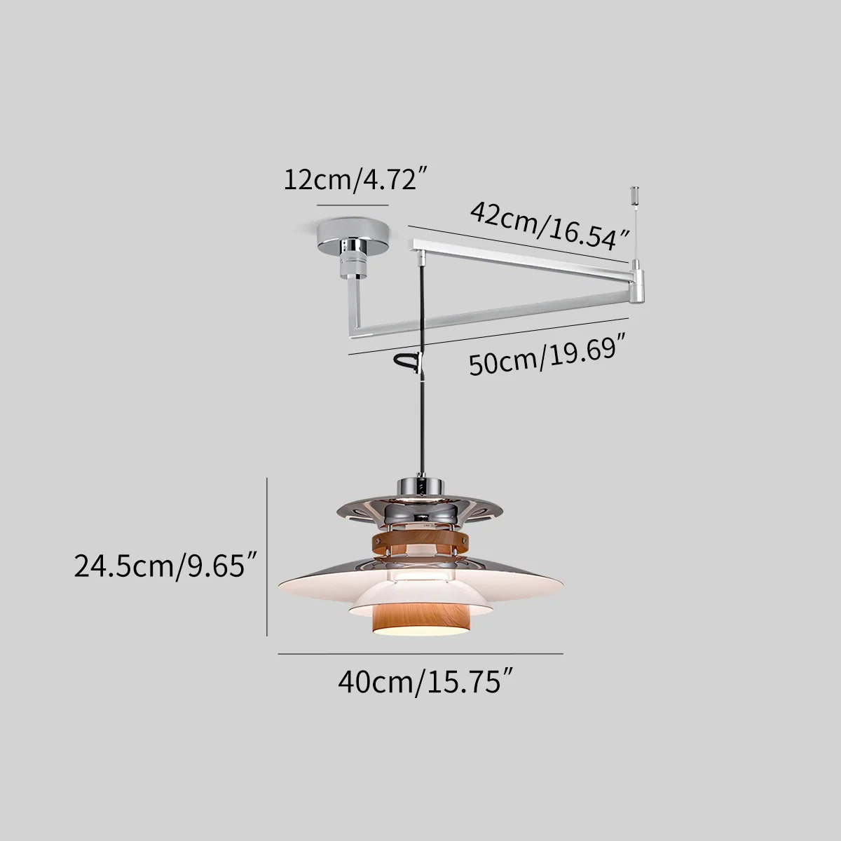 UFO Pendant Light | Adjustable Height, Durable Metal & Wood Design for Kitchen and Dining Areas