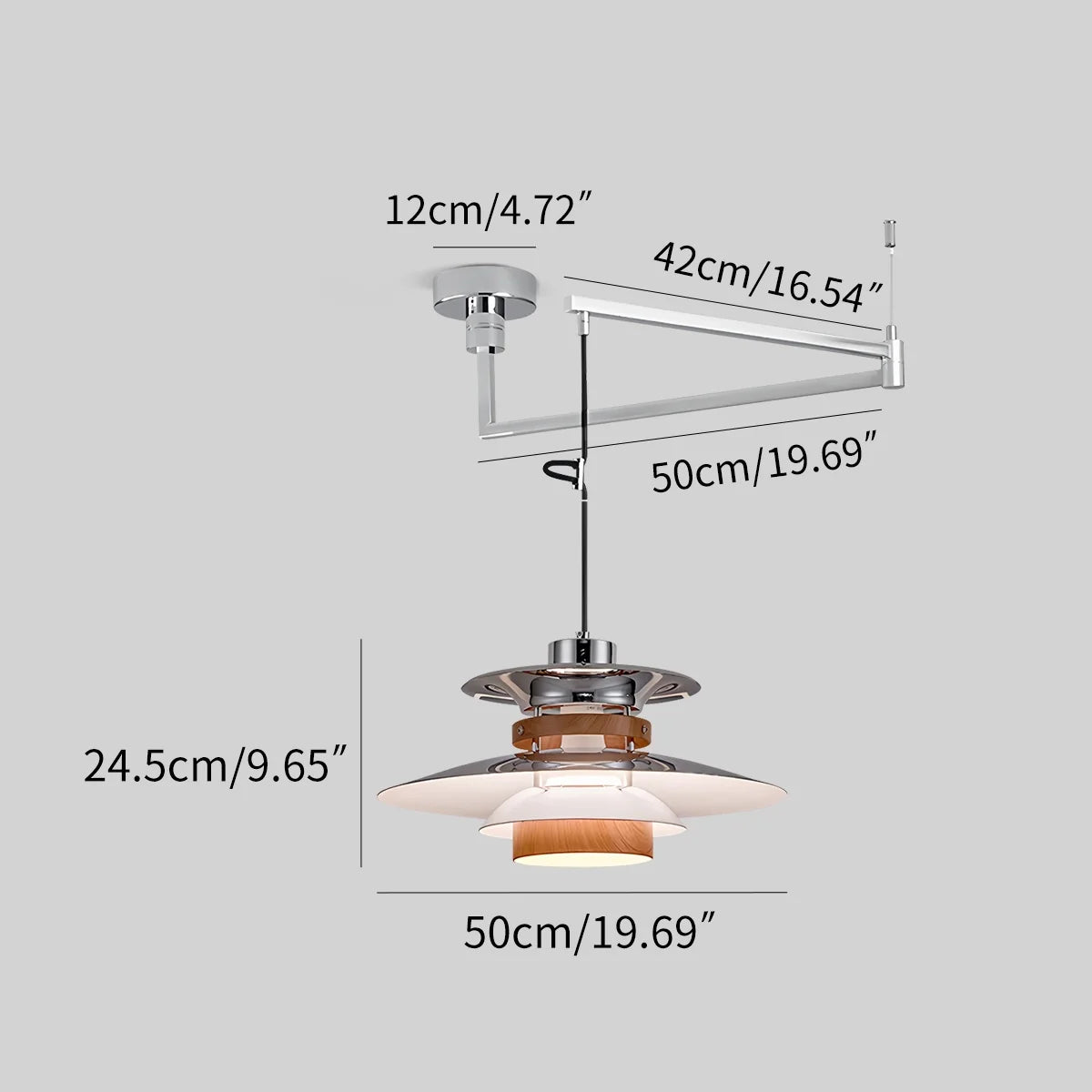 UFO Pendant Light | Adjustable Height, Durable Metal & Wood Design for Kitchen and Dining Areas