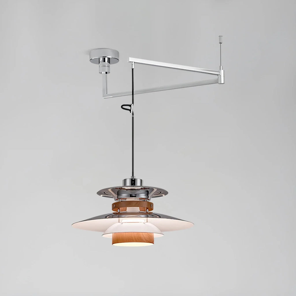 UFO Pendant Light | Adjustable Height, Durable Metal & Wood Design for Kitchen and Dining Areas