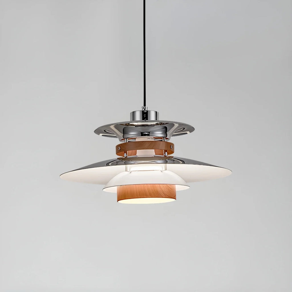 UFO Pendant Light | Adjustable Height, Durable Metal & Wood Design for Kitchen and Dining Areas