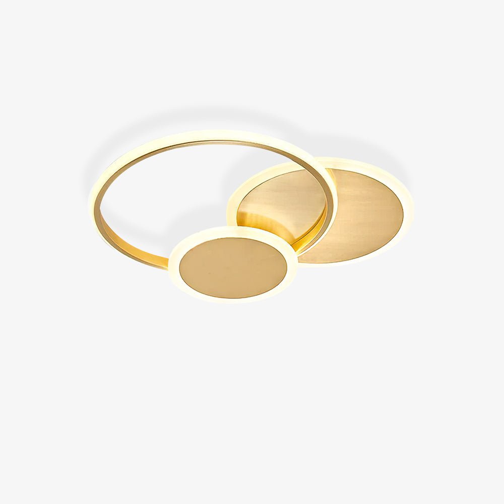 LED Ceiling Light | Gold Finish, 3 Lighting Rings & Ideal for Living Room, Dining Room, and Bedrooms