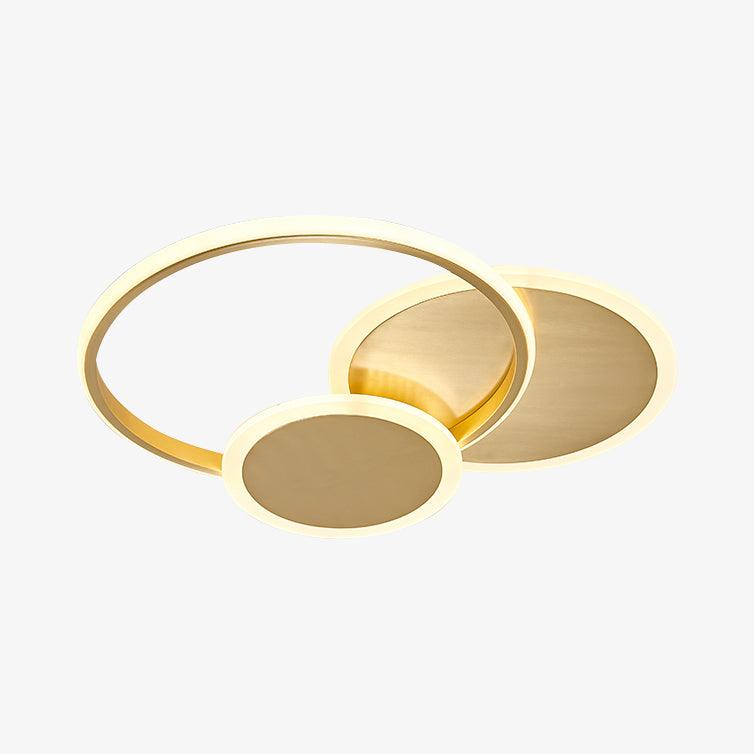 LED Ceiling Light | Gold Finish, 3 Lighting Rings & Ideal for Living Room, Dining Room, and Bedrooms