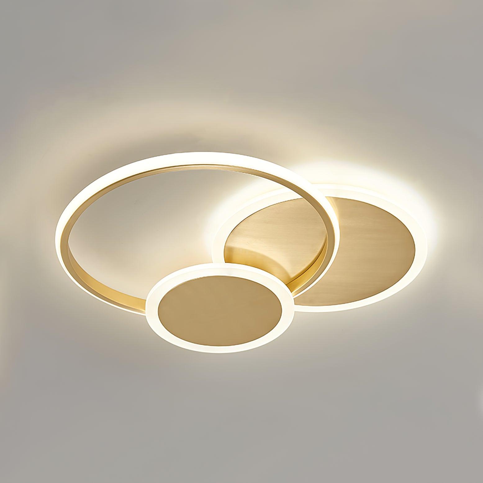 LED Ceiling Light | Gold Finish, 3 Lighting Rings & Ideal for Living Room, Dining Room, and Bedrooms