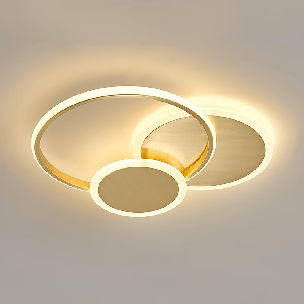 LED Ceiling Light | Gold Finish, 3 Lighting Rings & Ideal for Living Room, Dining Room, and Bedrooms