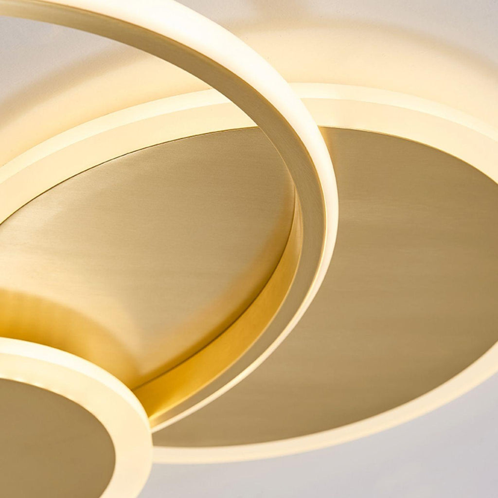 LED Ceiling Light | Gold Finish, 3 Lighting Rings & Ideal for Living Room, Dining Room, and Bedrooms