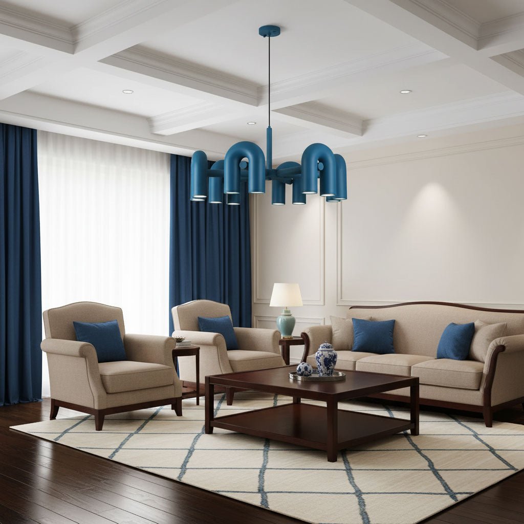 U-Shape LED Chandelier | Adjustable, Multi-Head Design for Modern Indoor Spaces