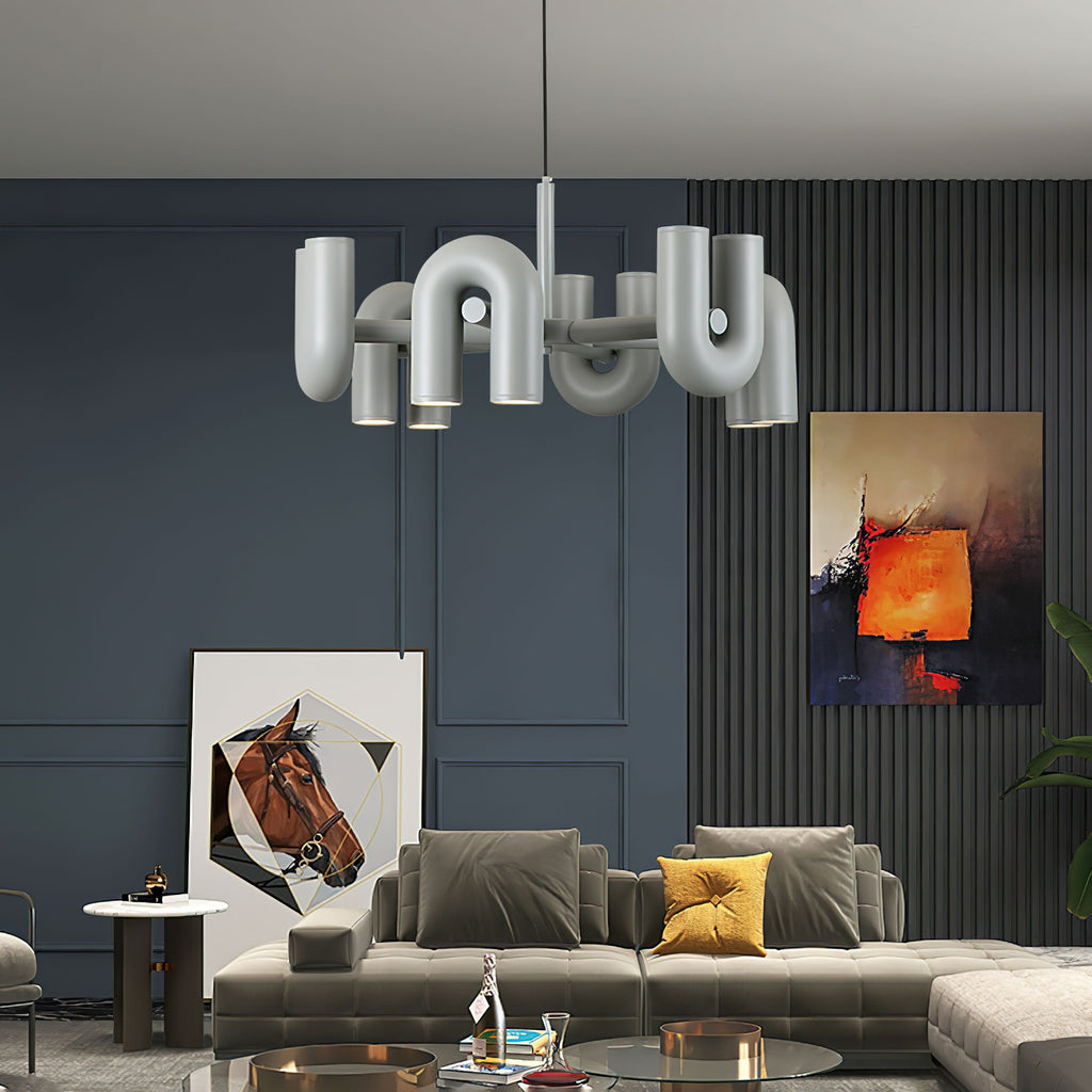 U-Shape LED Chandelier | Adjustable, Multi-Head Design for Modern Indoor Spaces