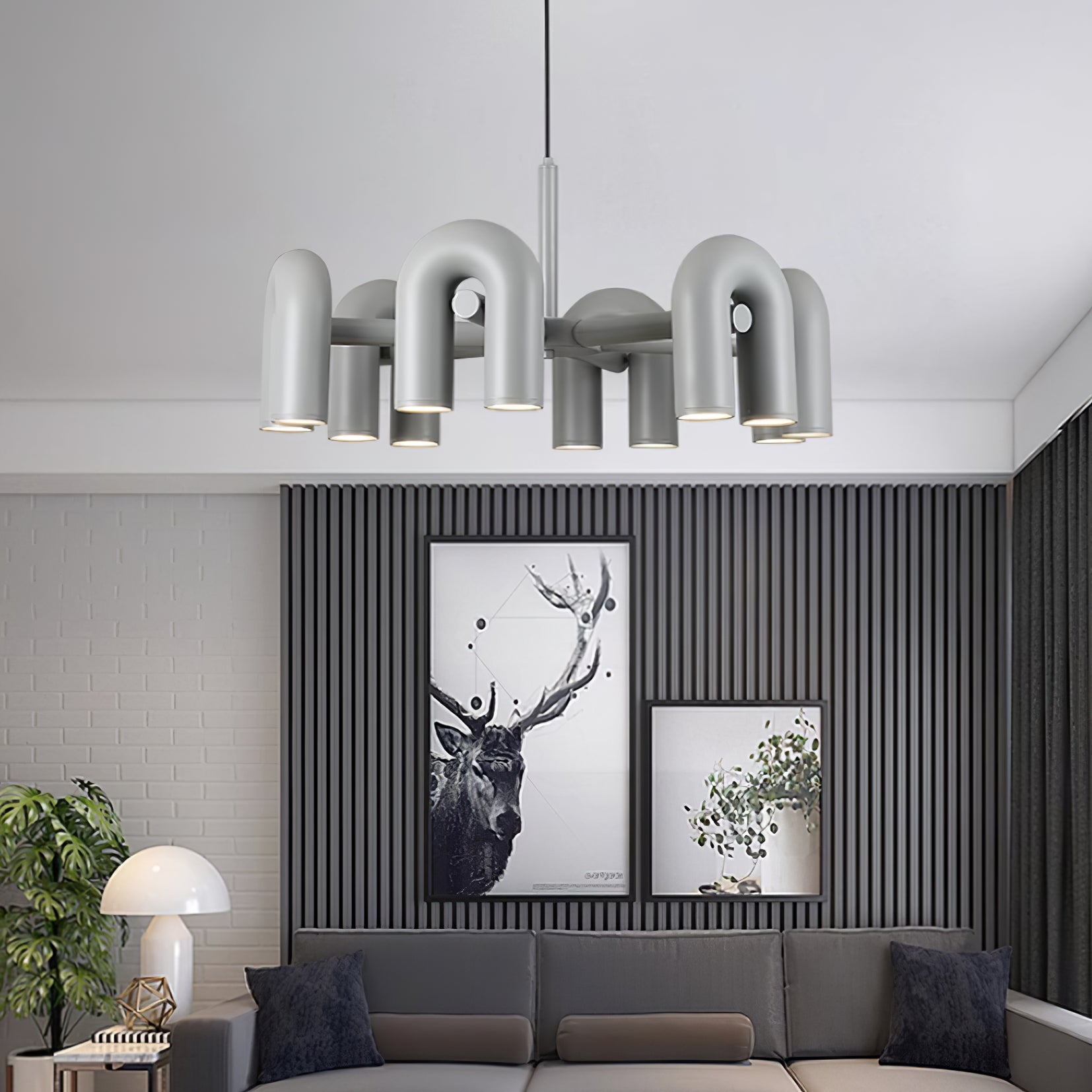 U-Shape LED Chandelier | Adjustable, Multi-Head Design for Modern Indoor Spaces