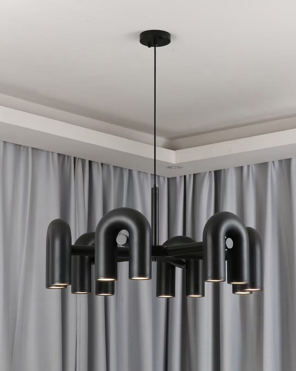 U-Shape LED Chandelier | Adjustable, Multi-Head Design for Modern Indoor Spaces