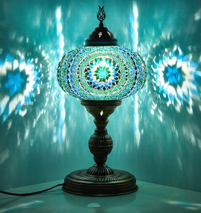 Mosaic Table Lamp - Handmade Colorful Glass Design for Living Room & Bedroom Lighting