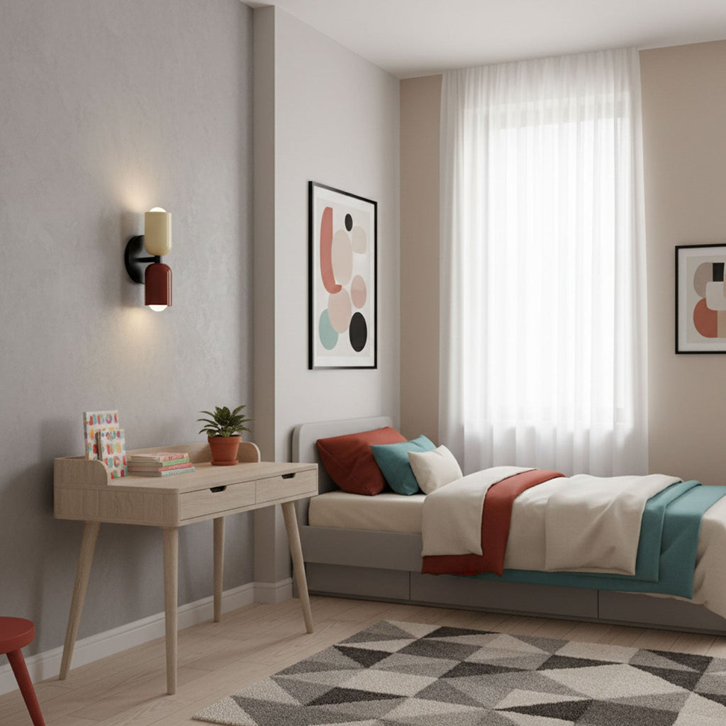 Double Wall Lamp | LED, Metal Construction & Adjustable Upward/Downward Light for Indoor Use