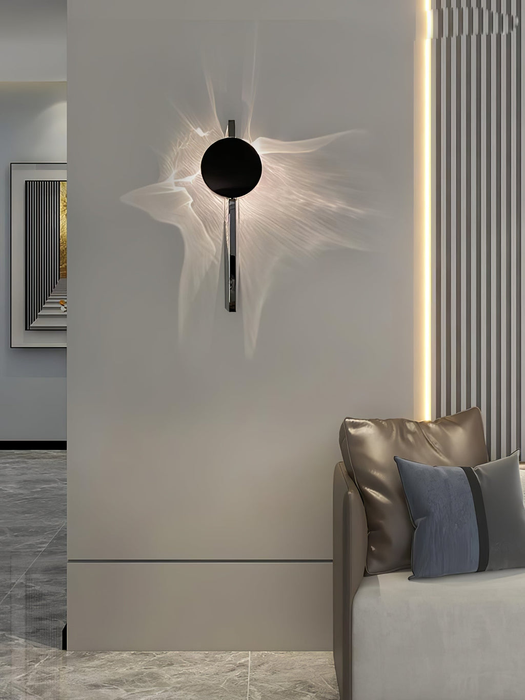 Creative Light and Shadow Wall Lamp | Stainless Steel, Integrated LED & Ideal for Indoor Use