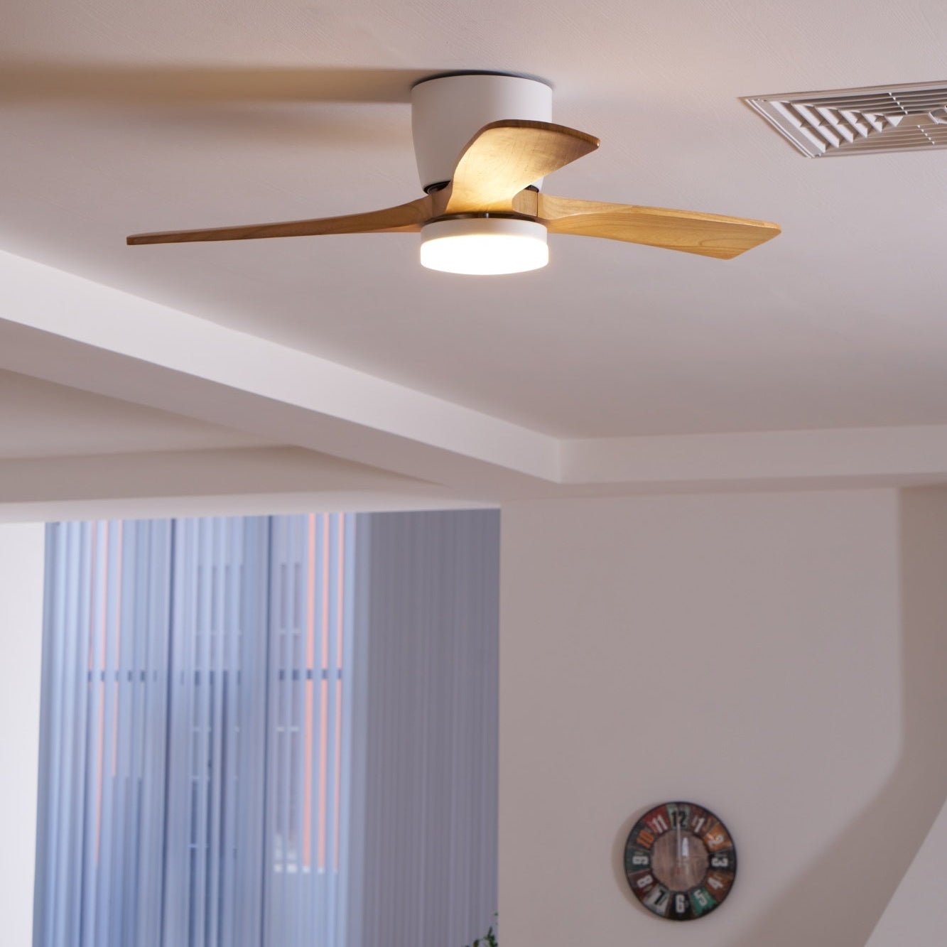 Nordic Wooden Ceiling Fan Light | LED, 6-Speed Control & Ideal for Indoor Spaces, Available in 42", 48", 52" Sizes