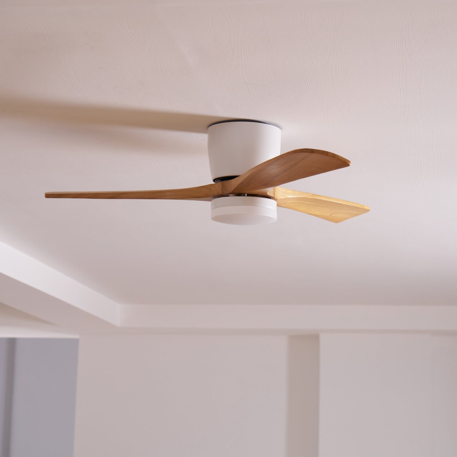 Nordic Wooden Ceiling Fan Light | LED, 6-Speed Control & Minimalist Design for Indoor Spaces (42"/48"/52")