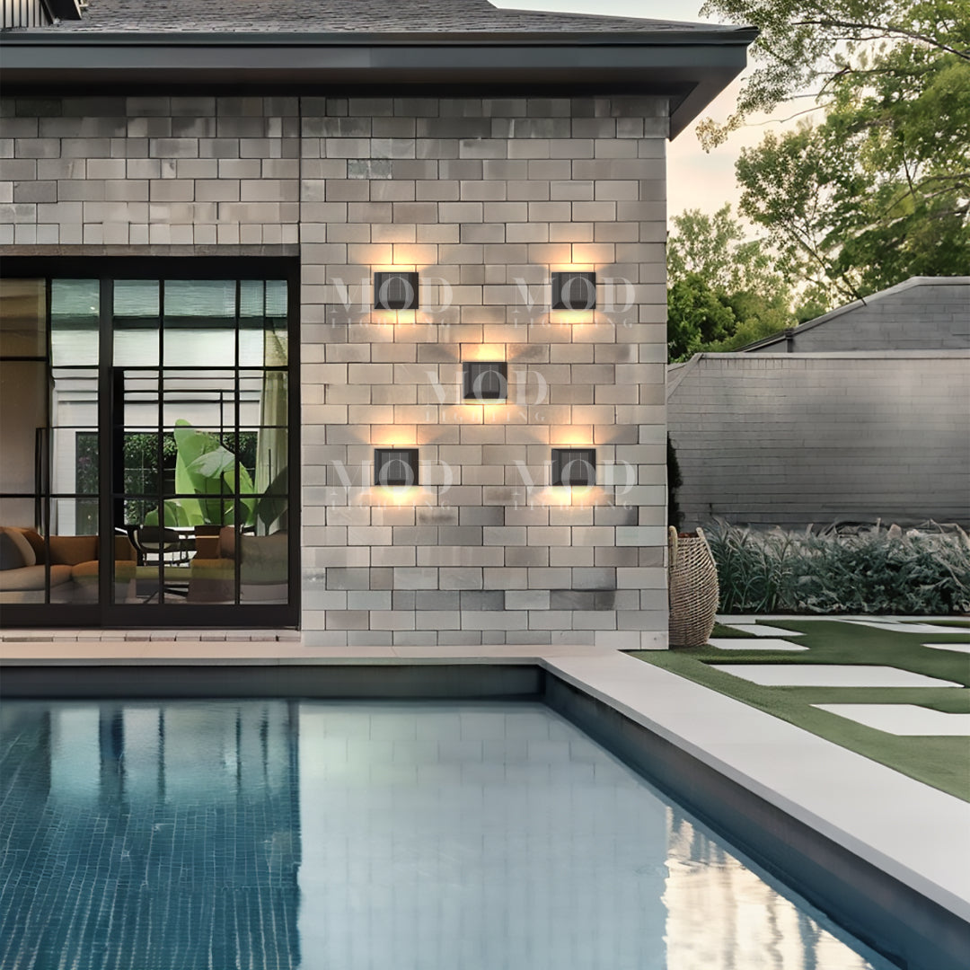 Modern Minimalist Outdoor Wall Light – Stainless Steel & Glass, Solar & Non-Solar Options