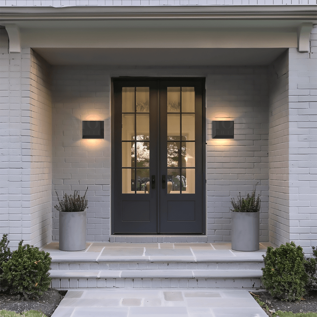 Modern Minimalist Outdoor Wall Light – Stainless Steel & Glass, Solar & Non-Solar Options