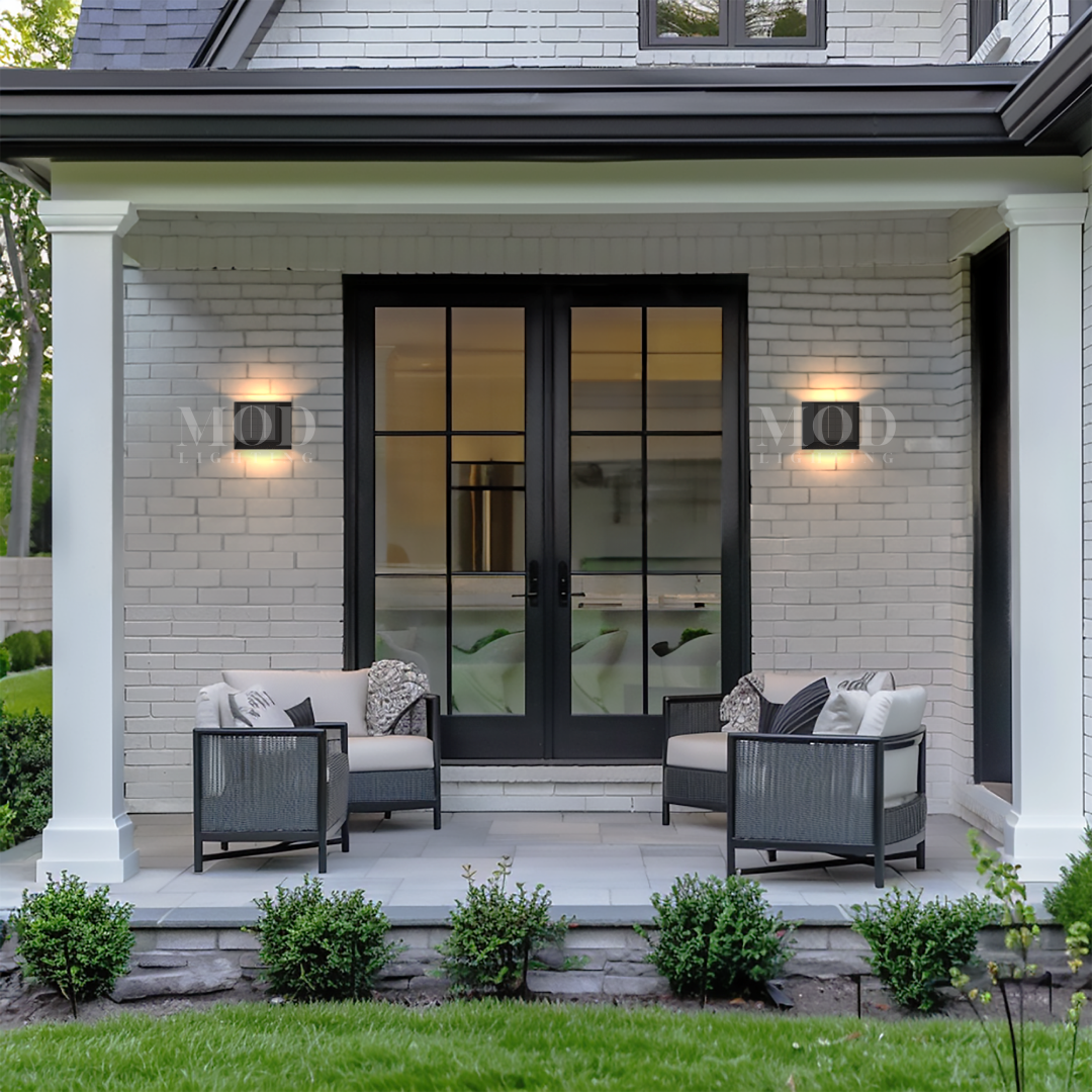 Modern Minimalist Outdoor Wall Light – Stainless Steel & Glass, Solar & Non-Solar Options