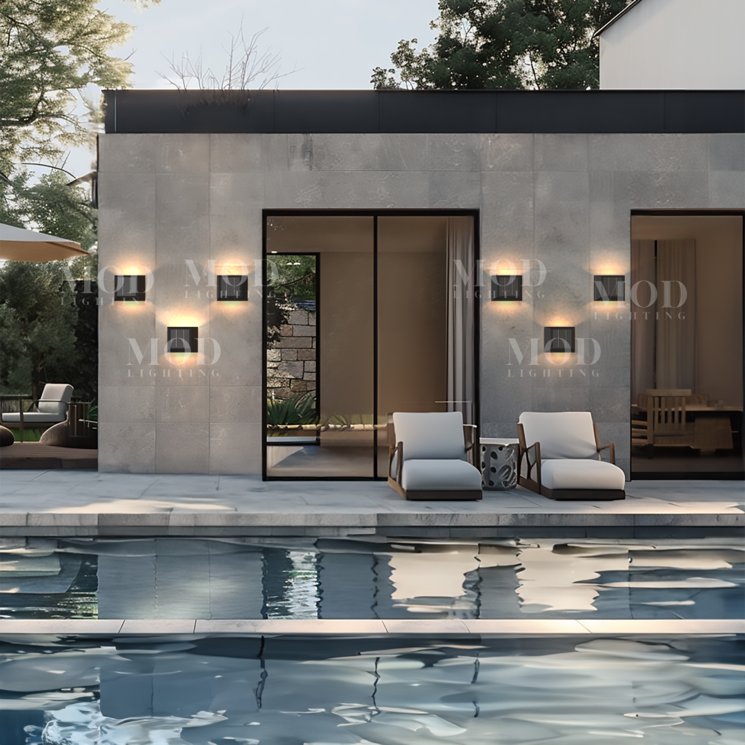 Modern Minimalist Outdoor Wall Light – Stainless Steel & Glass, Solar & Non-Solar Options