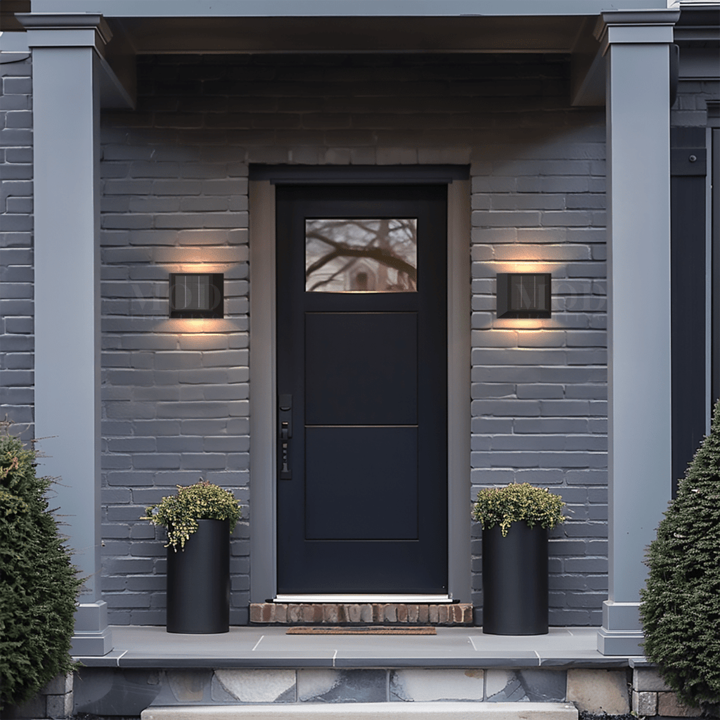 Modern Minimalist Outdoor Wall Light – Stainless Steel & Glass, Solar & Non-Solar Options