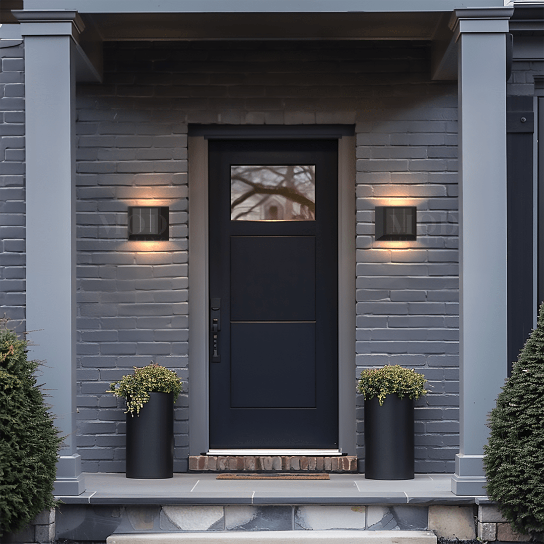 Modern Minimalist Outdoor Wall Light – Stainless Steel & Glass, Solar & Non-Solar Options