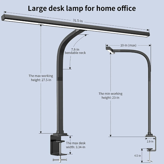 LED Architect Desk Lamp with Adjustable Arm and Brightness Control for Home Office & Study