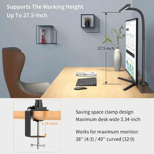 LED Architect Desk Lamp with Adjustable Arm and Brightness Control for Home Office & Study