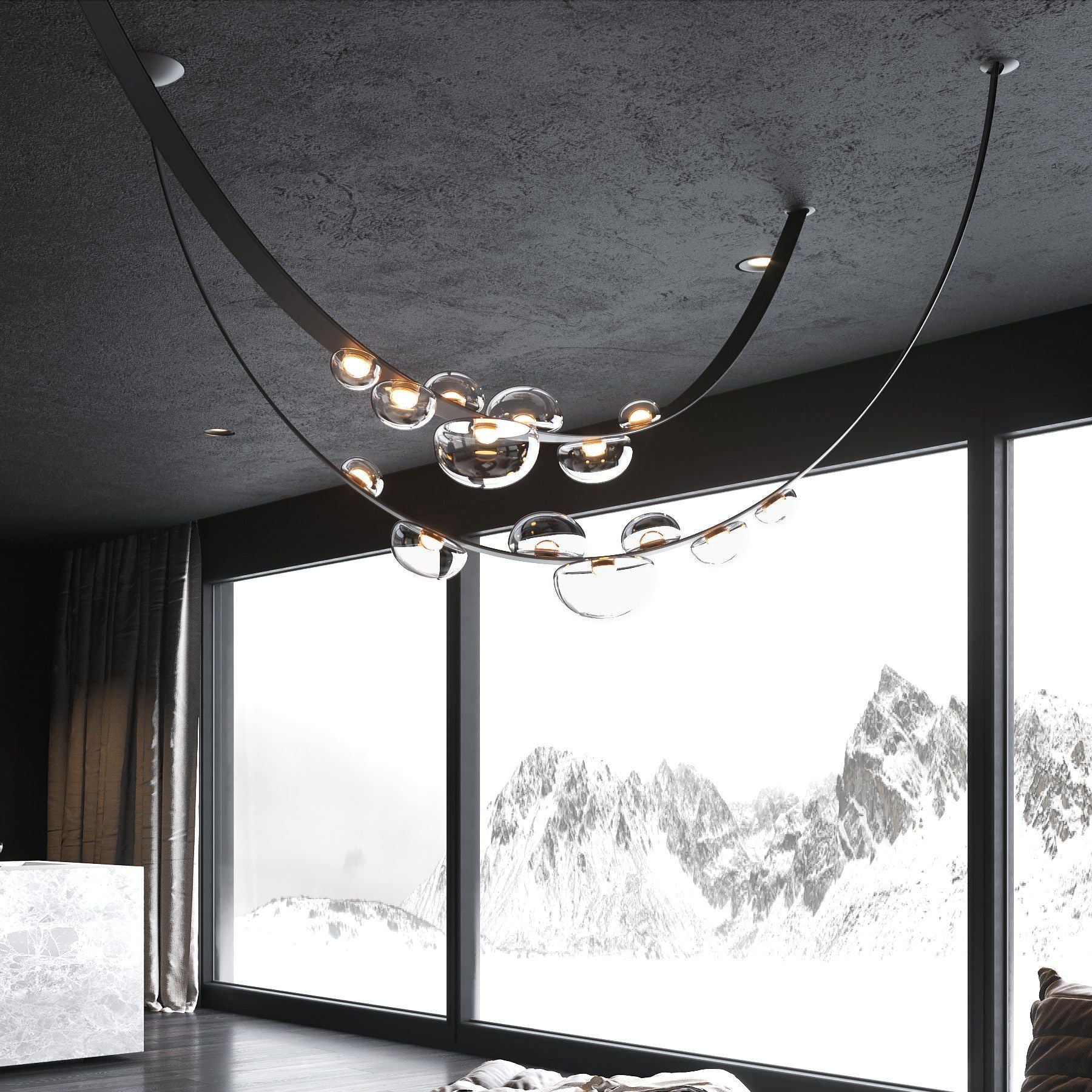 Dew Drops Pendant Lamp | Integrated LED, Smoke Grey Finish & Ideal for Indoor Spaces