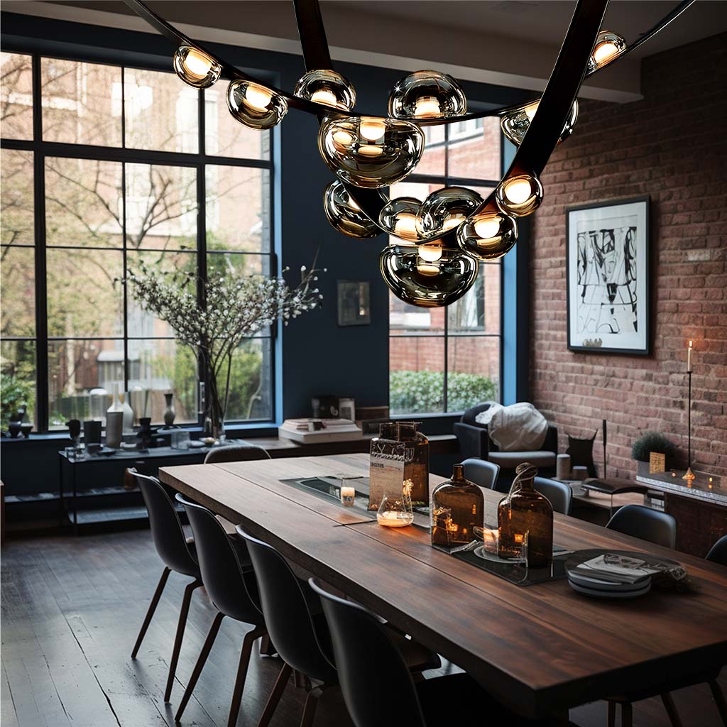 Dew Drops Pendant Lamp | Integrated LED, Smoke Grey Finish & Ideal for Indoor Spaces