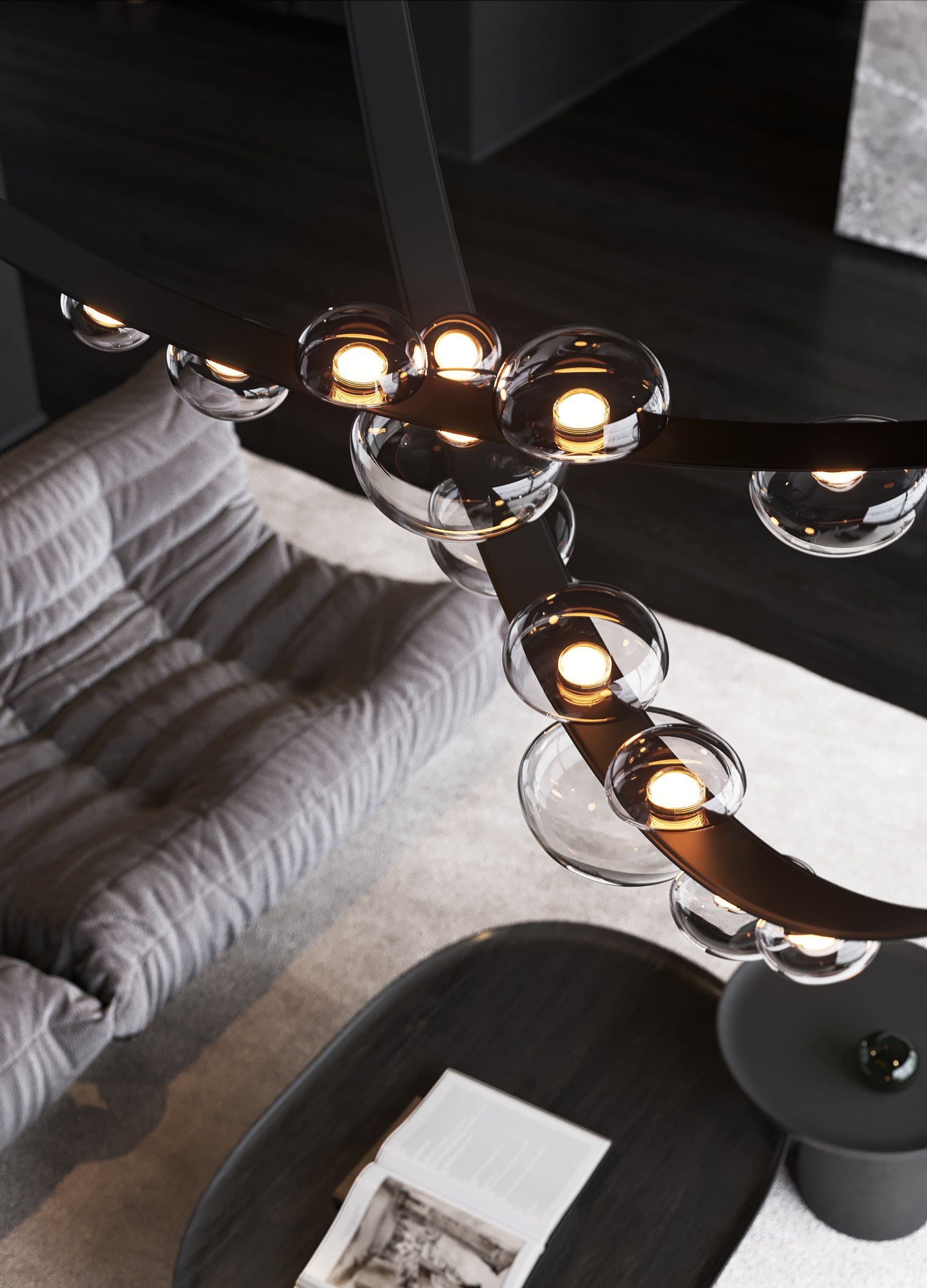 Dew Drops Pendant Lamp | Integrated LED, Smoke Grey Finish & Ideal for Indoor Spaces