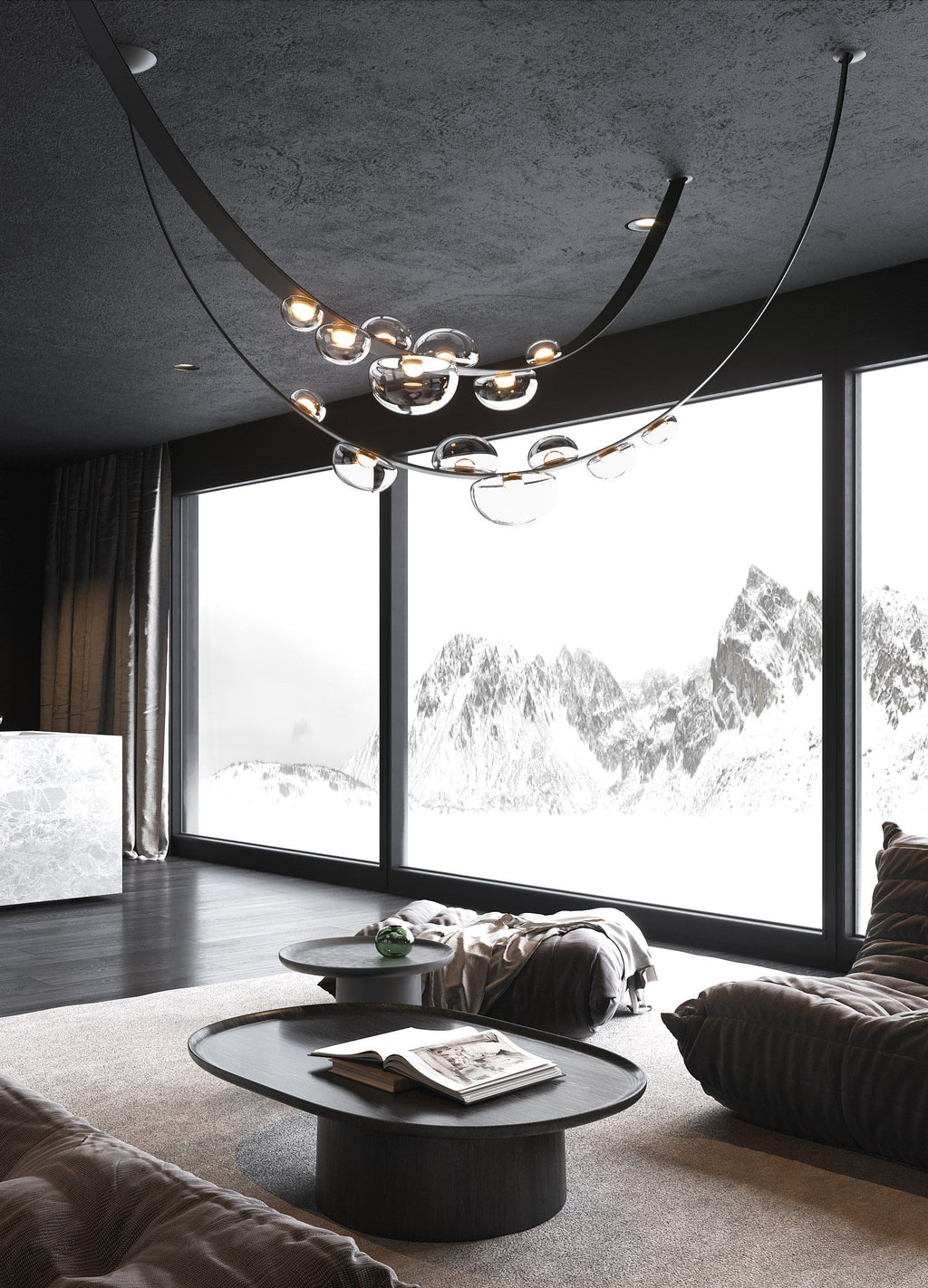 Dew Drops Pendant Lamp | Integrated LED, Smoke Grey Finish & Ideal for Indoor Spaces
