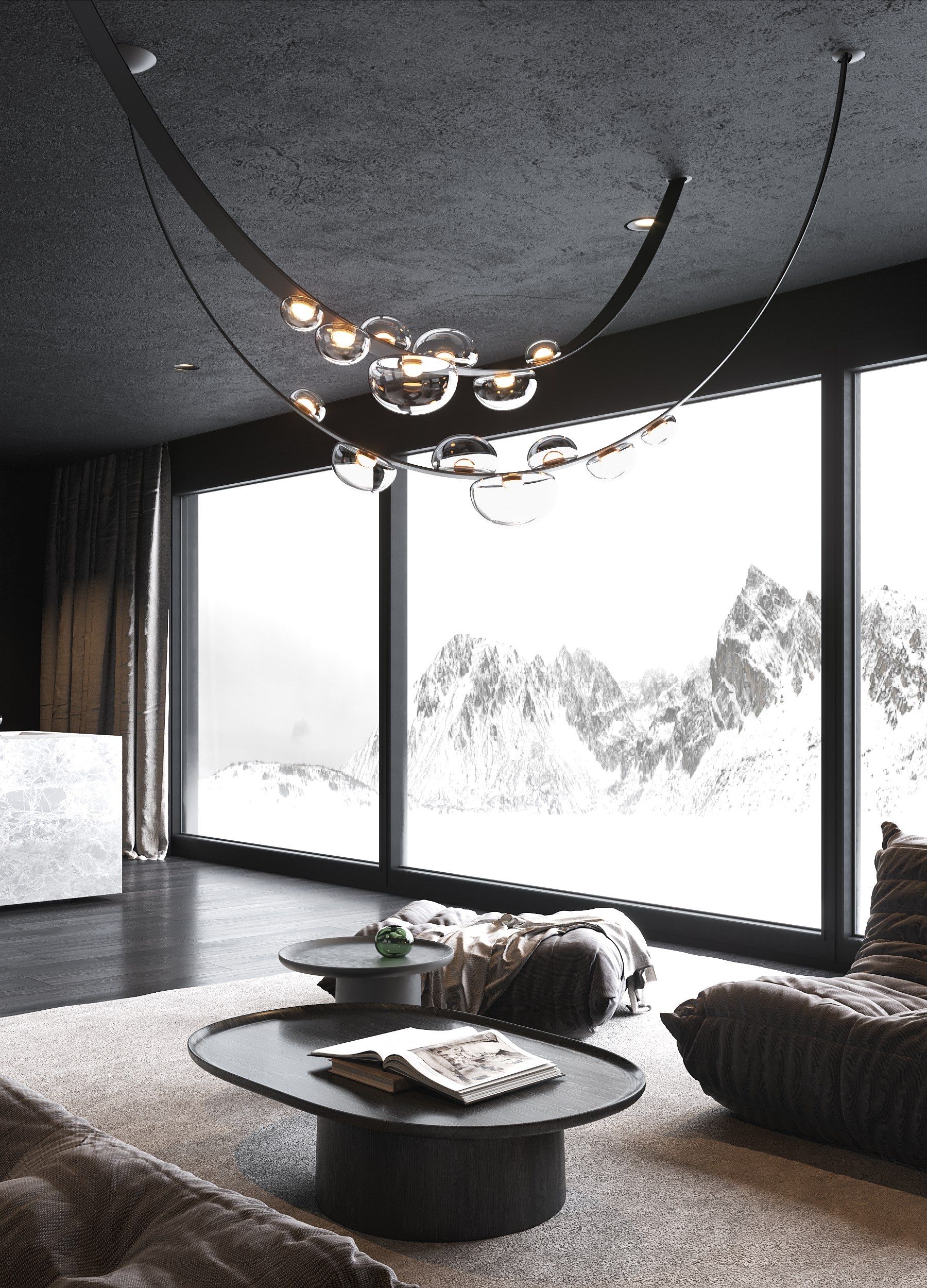 Dew Drops Pendant Lamp | Integrated LED, Smoke Grey Finish & Ideal for Indoor Spaces