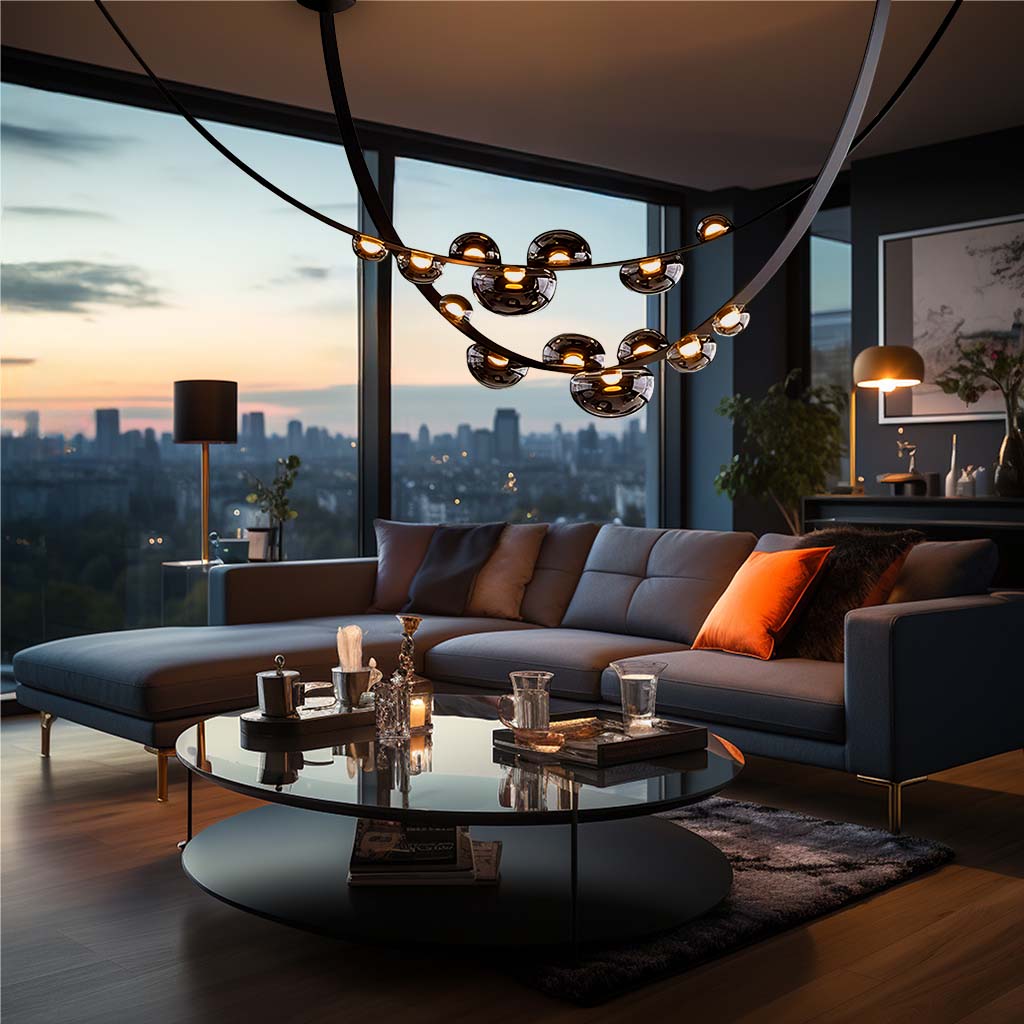 Dew Drops Pendant Lamp | Integrated LED, Smoke Grey Finish & Ideal for Indoor Spaces