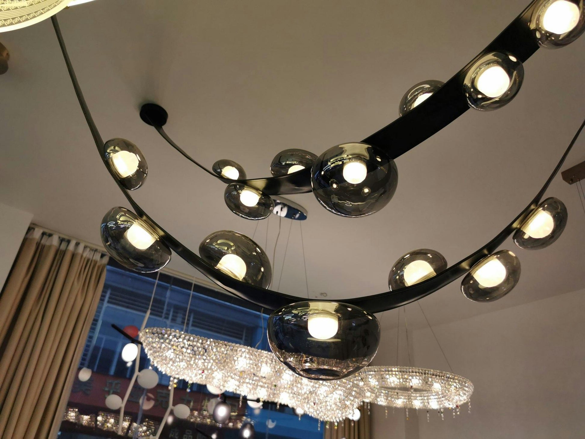 Dew Drops Pendant Lamp | Integrated LED, Smoke Grey Finish & Ideal for Indoor Spaces