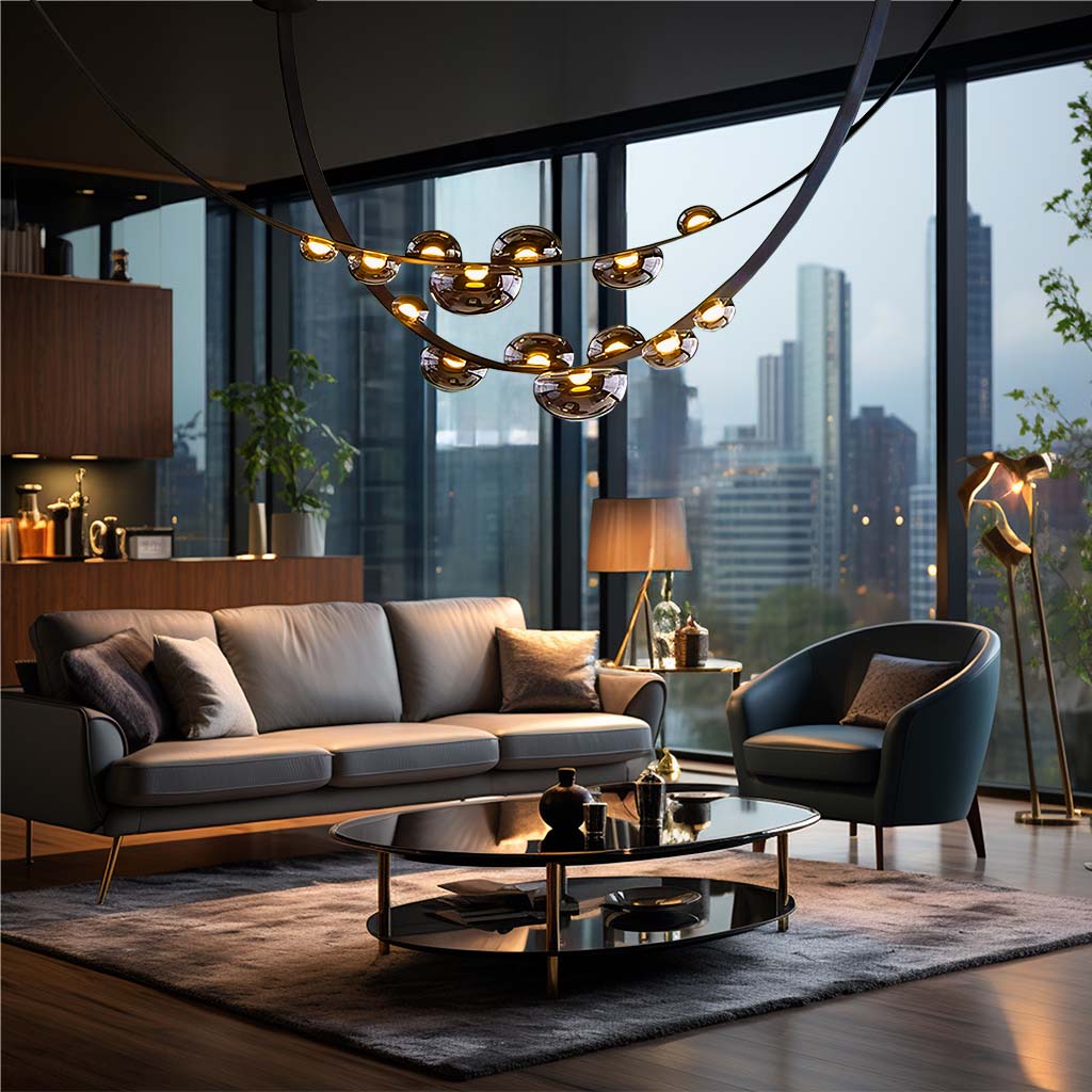 Dew Drops Pendant Lamp | Integrated LED, Smoke Grey Finish & Ideal for Indoor Spaces