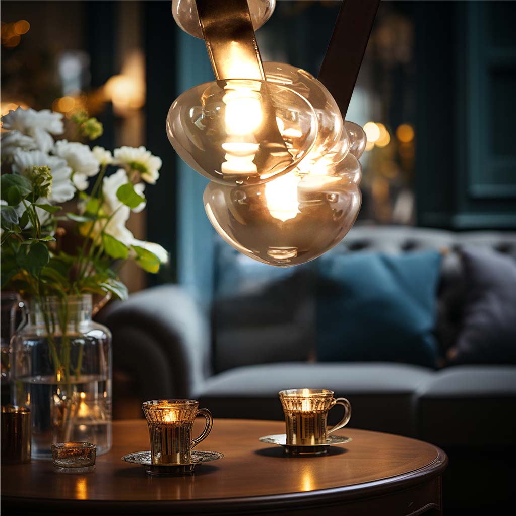 Dew Drops Pendant Lamp | Integrated LED, Smoke Grey Finish & Ideal for Indoor Spaces