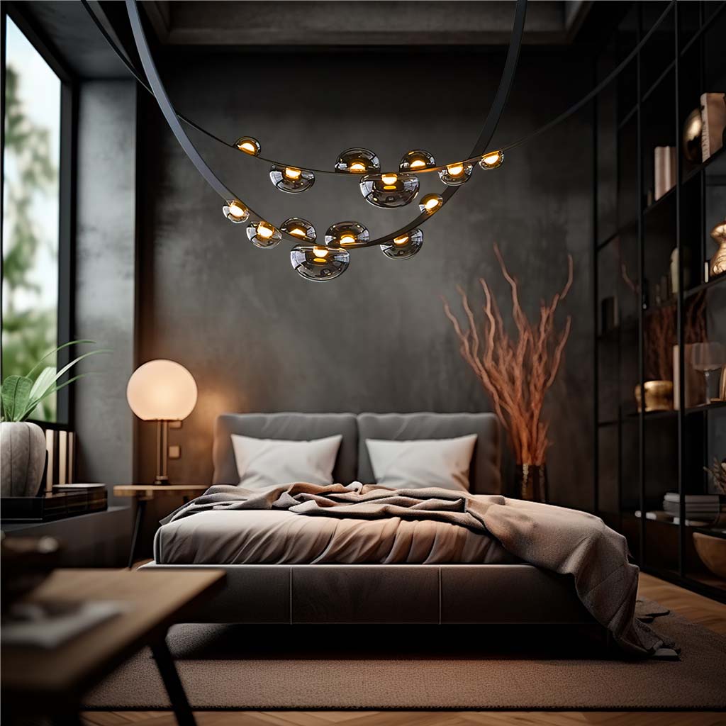Dew Drops Pendant Lamp | Integrated LED, Smoke Grey Finish & Ideal for Indoor Spaces