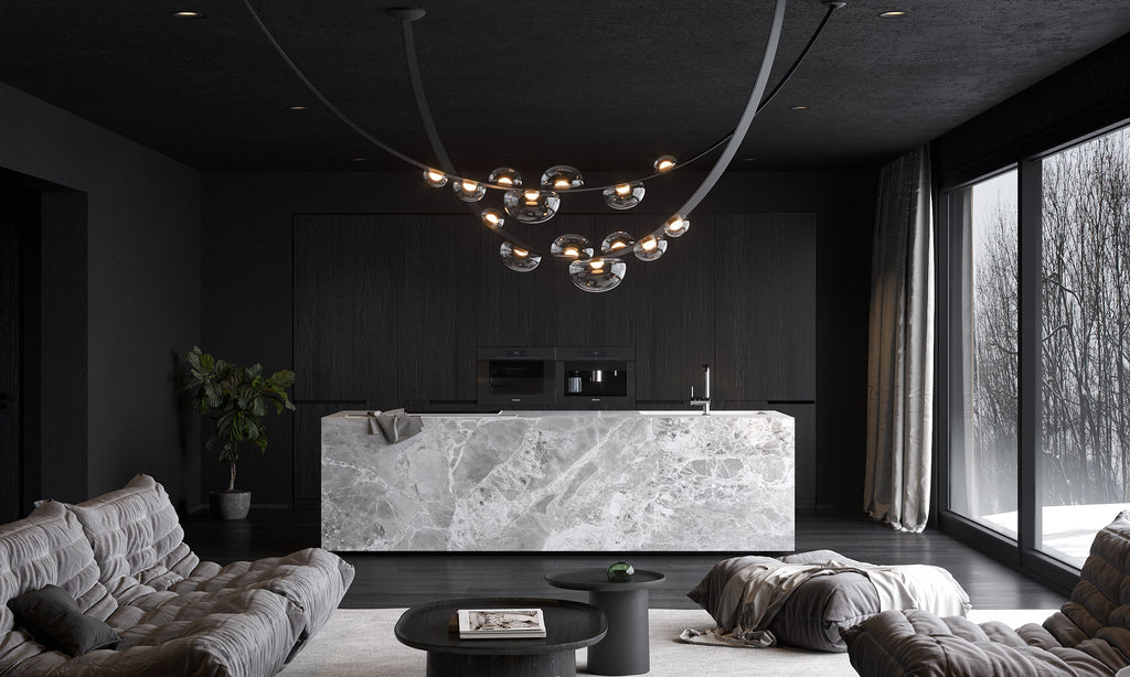 Dew Drops Pendant Lamp | Integrated LED, Smoke Grey Finish & Ideal for Indoor Spaces