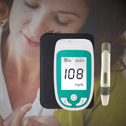 Non-Invasive Blood Glucose Meter | 3-in-1 Multifunctional Health Monitor with Adjustable Low-Pain Prick - Accurate & Gentle Blood Monitoring System