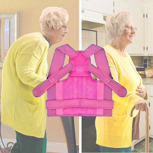 Posture Corrector and back brace support for elderly woman – Adjustable Breathable Full Back Brace to relieve pain and correct posture