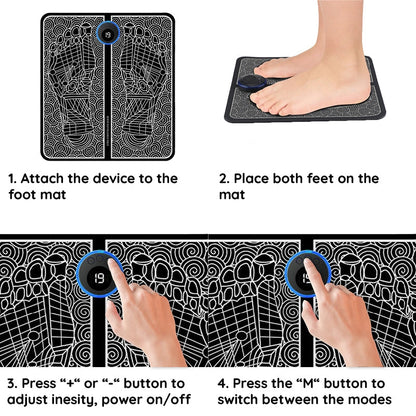 Electric EMS Foot Massager Mat for Muscle Relaxation stimulation stress relief