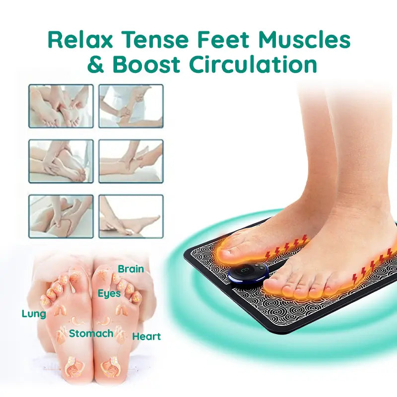 Electric EMS Foot Massager Mat for Muscle Relaxation stimulation stress relief