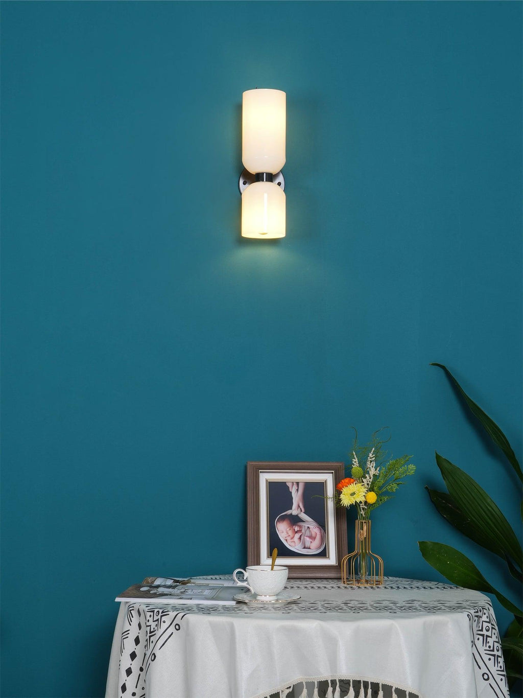 Edie Wall Lamp | Opal Glass Shade, Metal Body & Ideal for Indoor Use in Modern Spaces