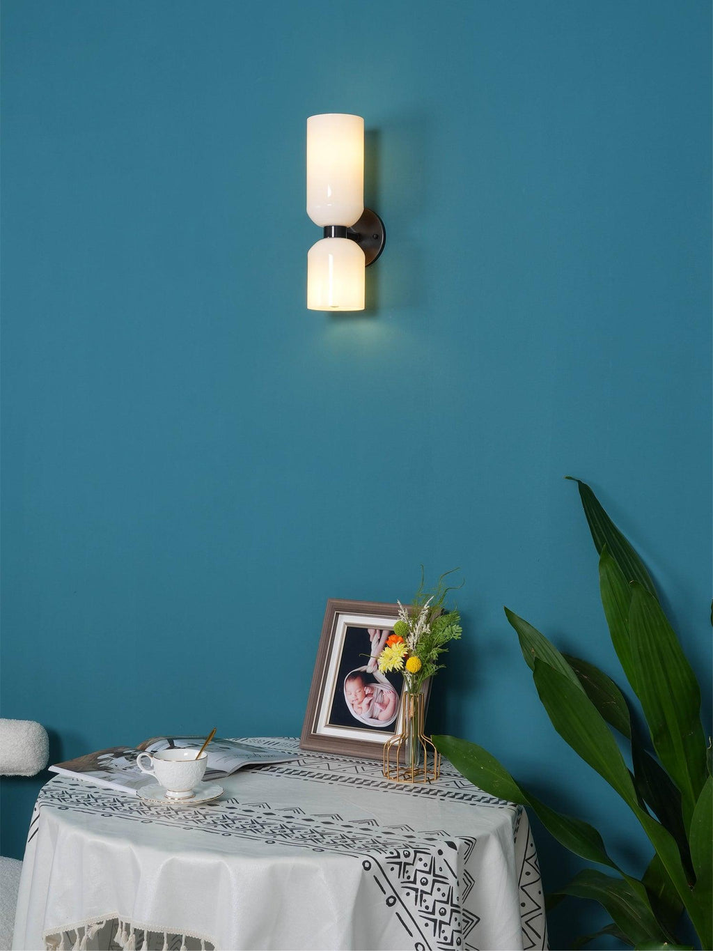 Edie Wall Lamp | Opal Glass Shade, Metal Body & Ideal for Indoor Use in Modern Spaces