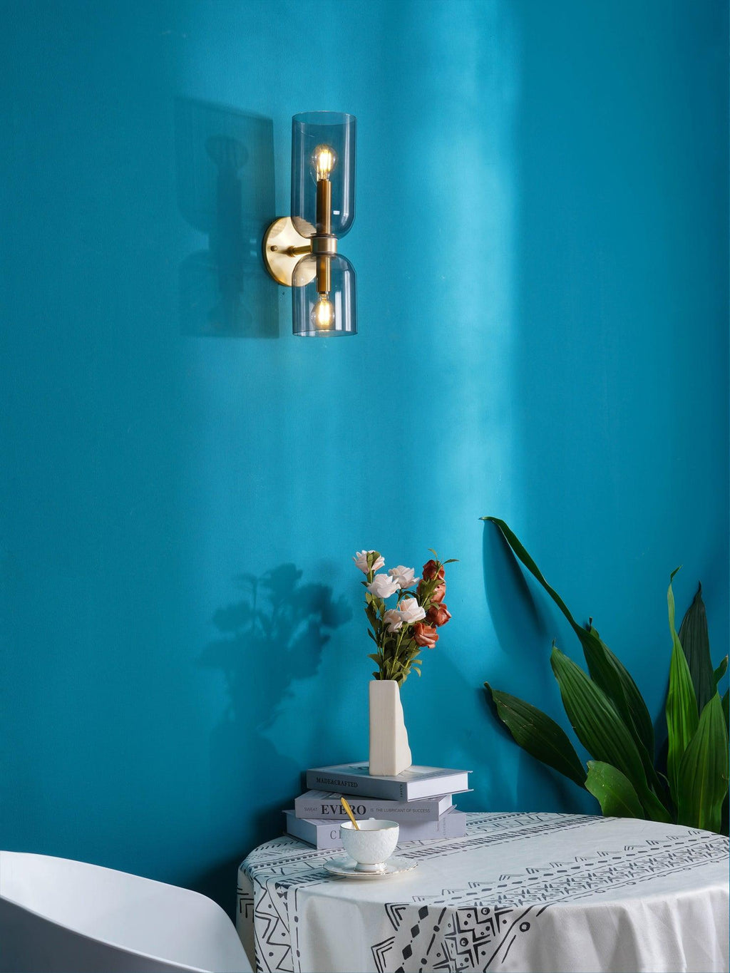 Edie Wall Lamp | Opal Glass Shade, Metal Body & Ideal for Indoor Use in Modern Spaces