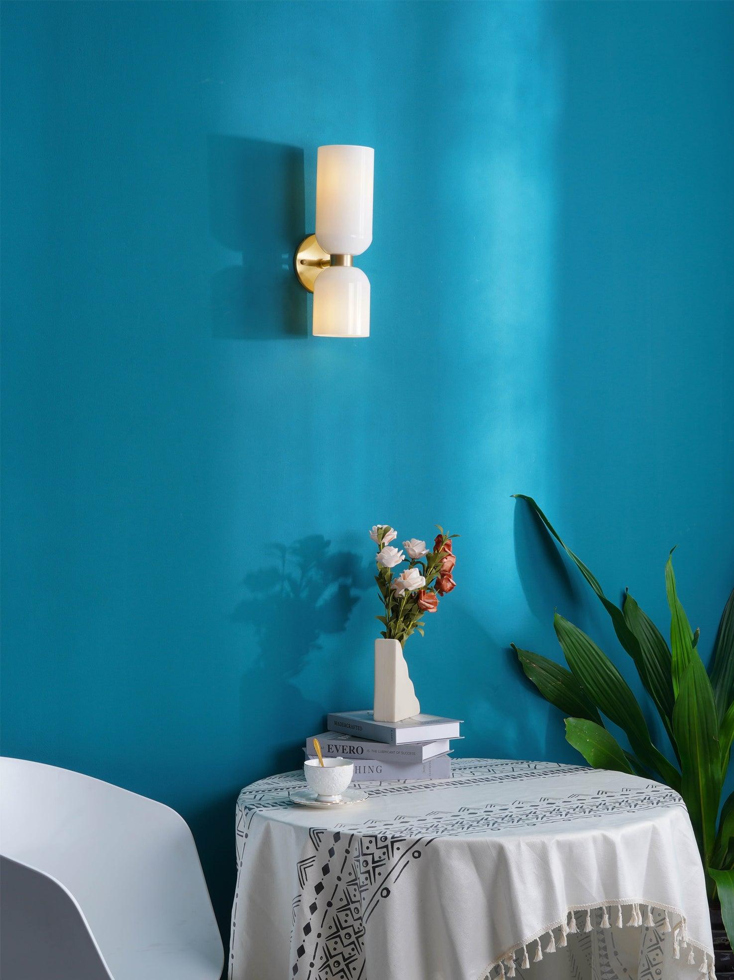 Edie Wall Lamp | Opal Glass Shade, Metal Body & Ideal for Indoor Use in Modern Spaces