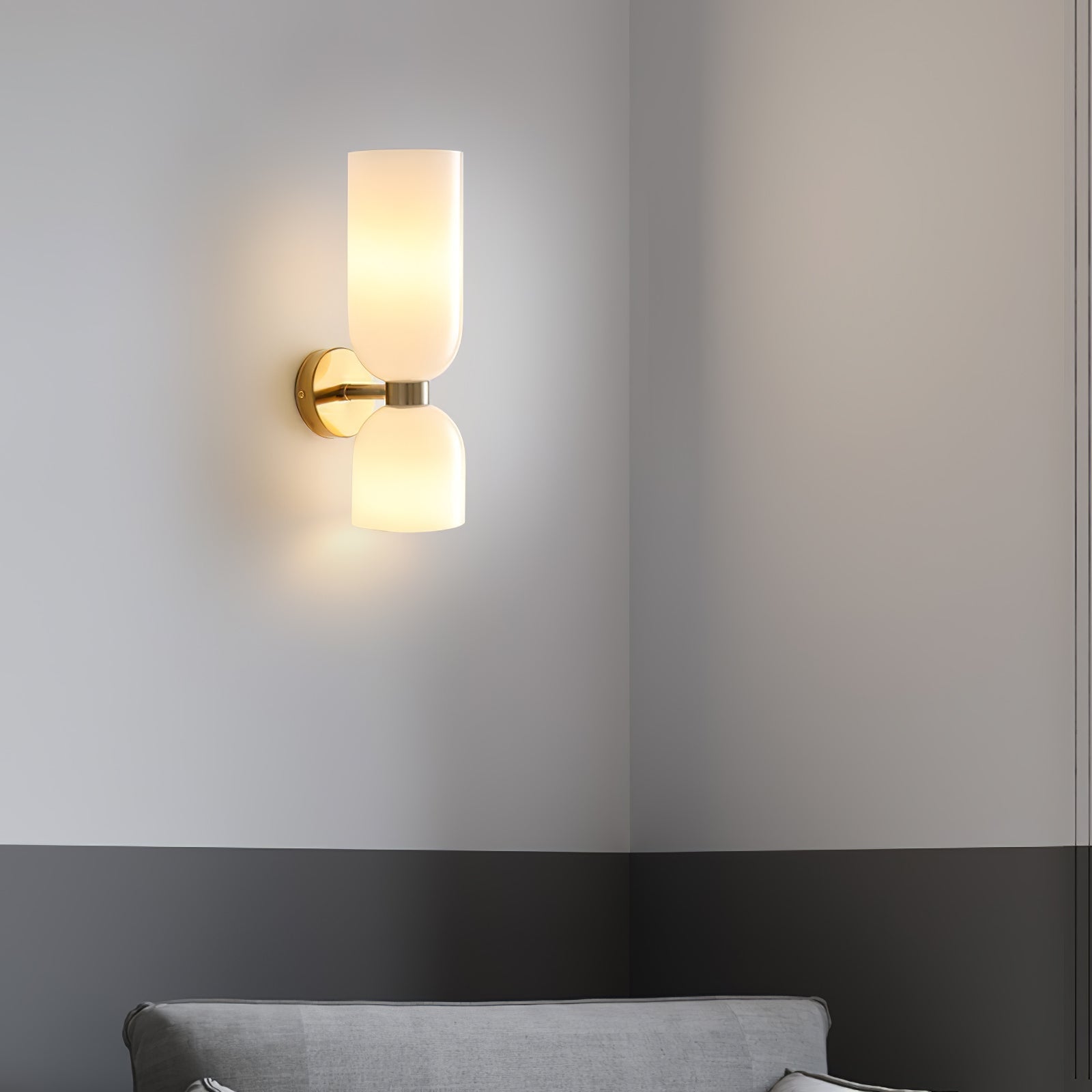 Edie Wall Lamp | Opal Glass Shade, Metal Body & Ideal for Indoor Use in Modern Spaces