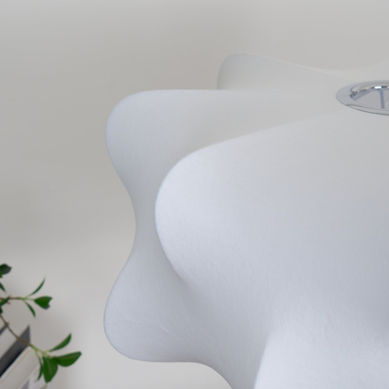 Cocoon-Style Pendant Light | Silk & Iron, Adjustable Height for Dining Room & Living Room